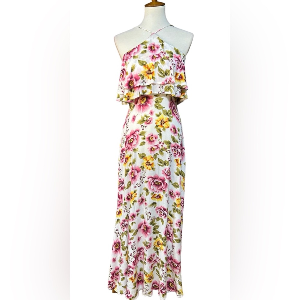 Floral Halter Maxi Dress Size Small NWT